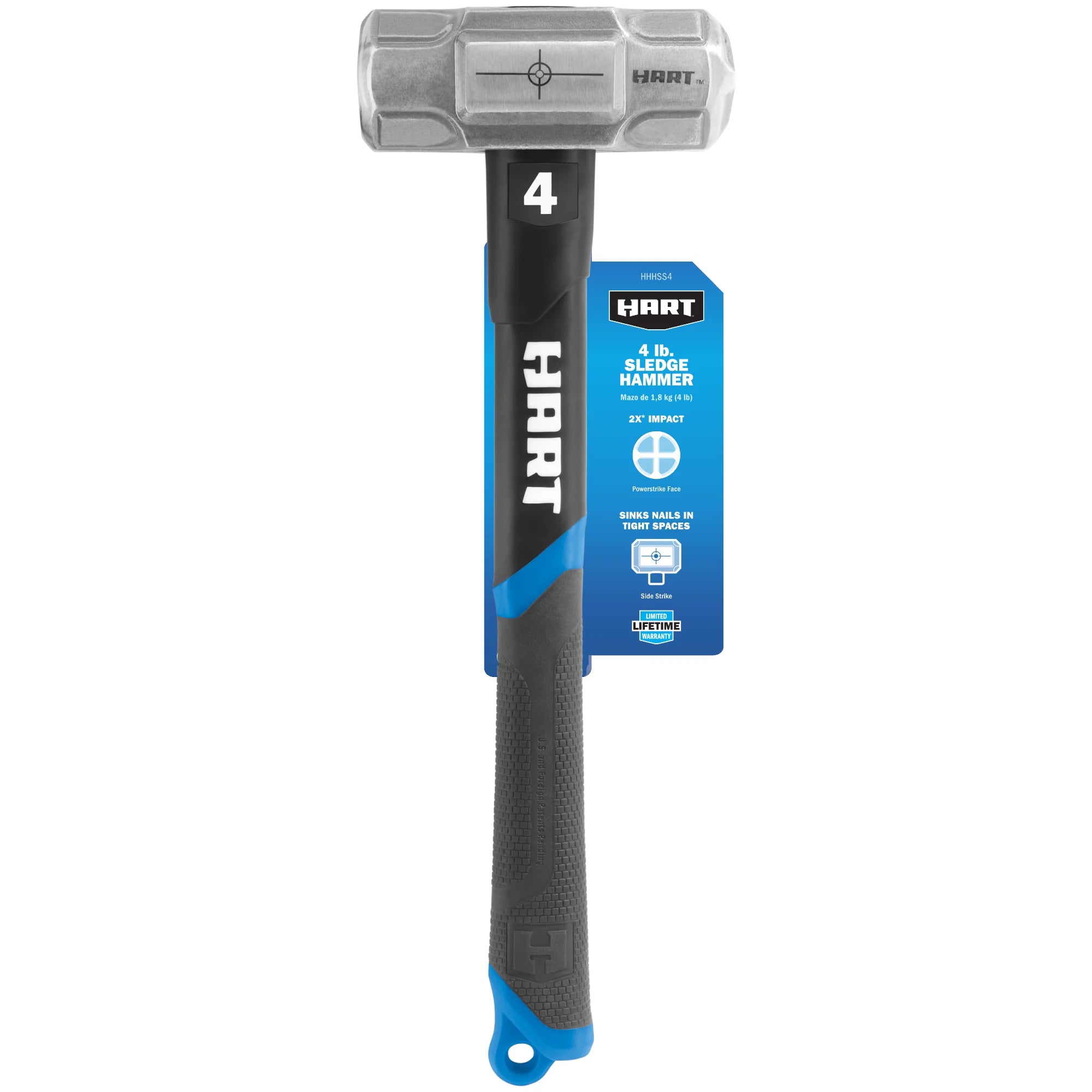Unleash Power with the 4 lb. Heavy-Duty Fiberglass Handle Sledge Hammer - Perfect for Any Project!