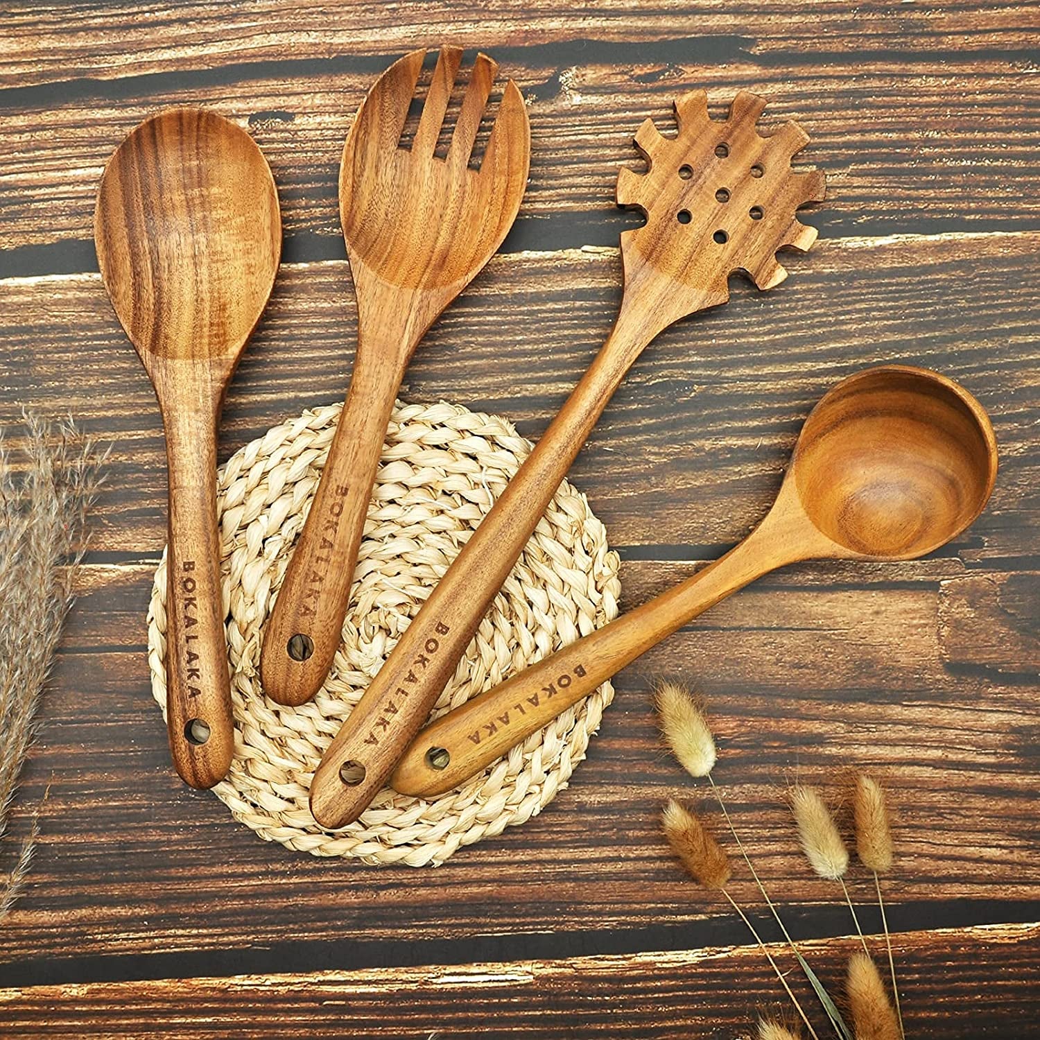 Elevate Your Culinary Experience with Our Premium 8-Piece Teak Wood Cooking Spoon Set