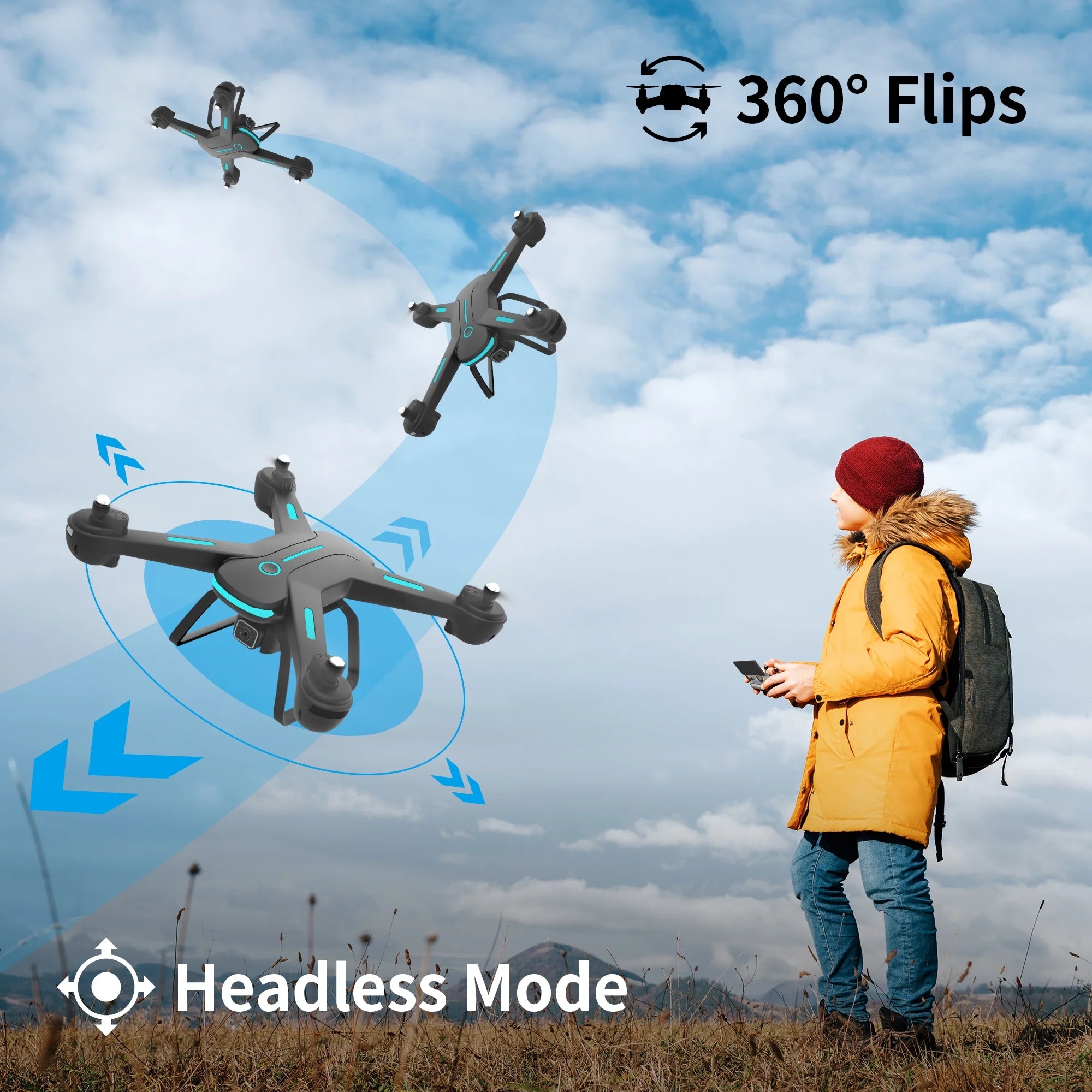 Experience Aerial Adventures with the JY03 Drone: 1080P HD Camera, FPV Fun, and Two Batteries for Endless Exploration!