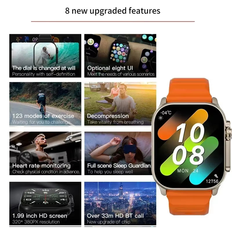 X10 Ultra Smartwatch - Bluetooth Connectivity, Heart Rate Monitor & Activity Tracker for iOS and Android Users