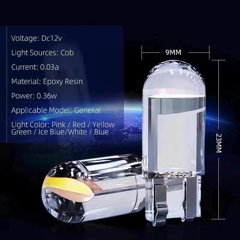 Upgrade Your Vehicle's Lighting with Our Versatile Car LED T10 W5W Canbus Bulbs - Bright 6000K Reading Dome, Marker, and License Plate Lights in White, Blue, or Red
