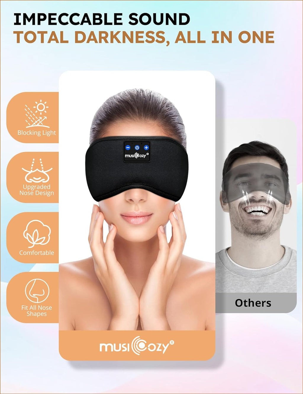 Experience Uninterrupted Sleep with the Bluetooth 5.4 Sleep Headphones Headband Eye Mask - Perfect for Side Sleepers and Relaxation!