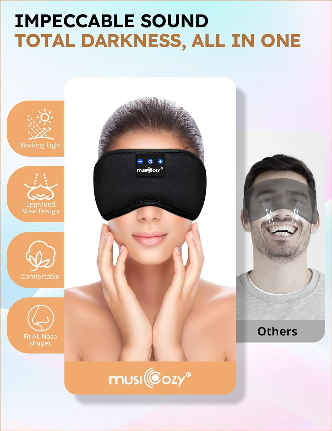 Experience Uninterrupted Sleep with the Bluetooth 5.4 Sleep Headphones Headband Eye Mask - Perfect for Side Sleepers and Relaxation!