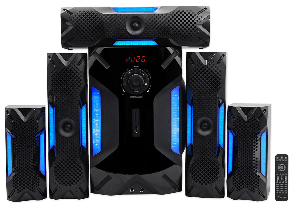 Rockville HTS56 1000W 5.1 Channel Home Theater System with Bluetooth and USB - Unleash the Power of Surround Sound!