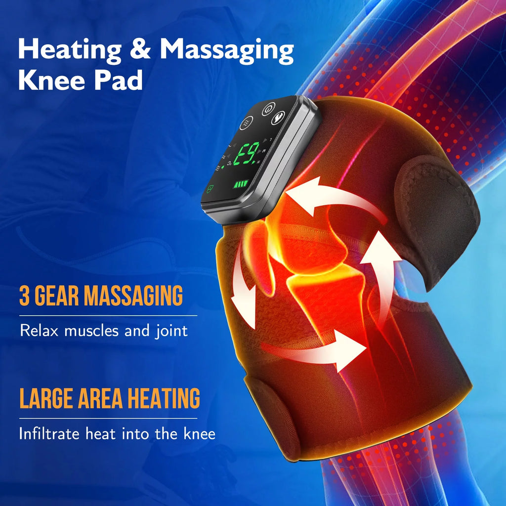 Experience Ultimate Comfort with Our 3-in-1 Heated Knee, Shoulder, and Elbow Support Brace Featuring Vibrating Massage - The Perfect Cordless Relaxation Device for Everyone!