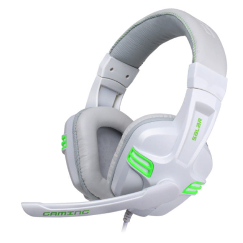 Headset Gaming Computer Headset Subwoofer Gaming Headset With Microphone - Color: White