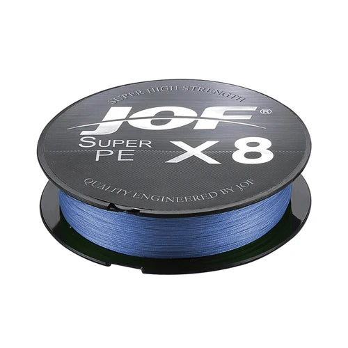 JOF 150M-500M 8 Strand Braided Outdoor Fishing Line Sea Fishing Ice Fishing River Fishing Rock Fishing Fishing Gear 20-100LB  X8 - Color: Gem Blue, Line Number: X8 150M 50LB 0.32MM