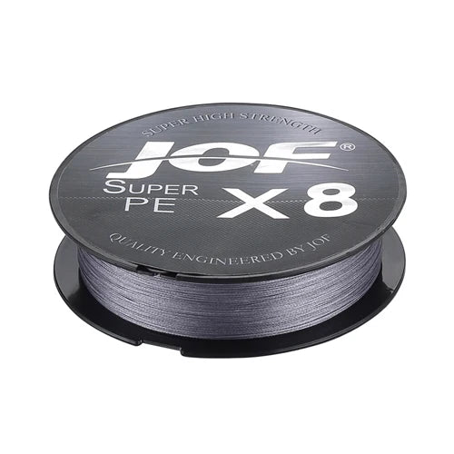 JOF 150M-500M 8 Strand Braided Outdoor Fishing Line Sea Fishing Ice Fishing River Fishing Rock Fishing Fishing Gear 20-100LB  X8 - Color: Low-Vis Gray, Line Number: X8 300M 40LB 0.28MM