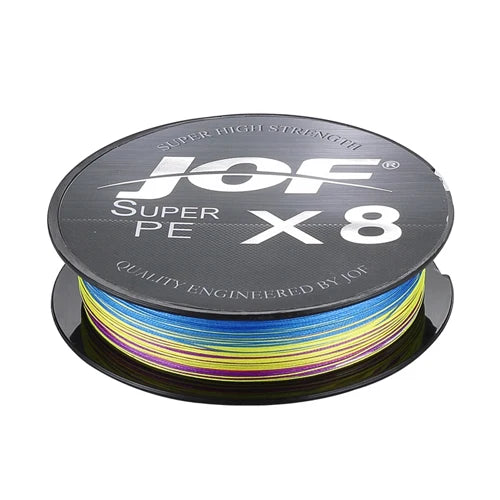JOF 150M-500M 8 Strand Braided Outdoor Fishing Line Sea Fishing Ice Fishing River Fishing Rock Fishing Fishing Gear 20-100LB  X8 - Color: Multi-color, Line Number: X8 500M 100LB 0.5MM