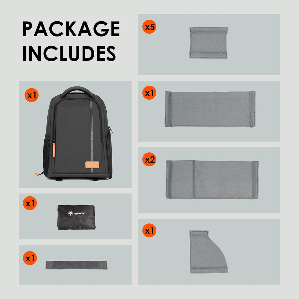 TARION Camera Backpack for Photographers - Compact Camera Bag with 15.6 Inch Laptop Compartment - Side Access Quick Draw - Anti-theft Hidden Pocket Tripod Holder Rain Cover - TB04 Black