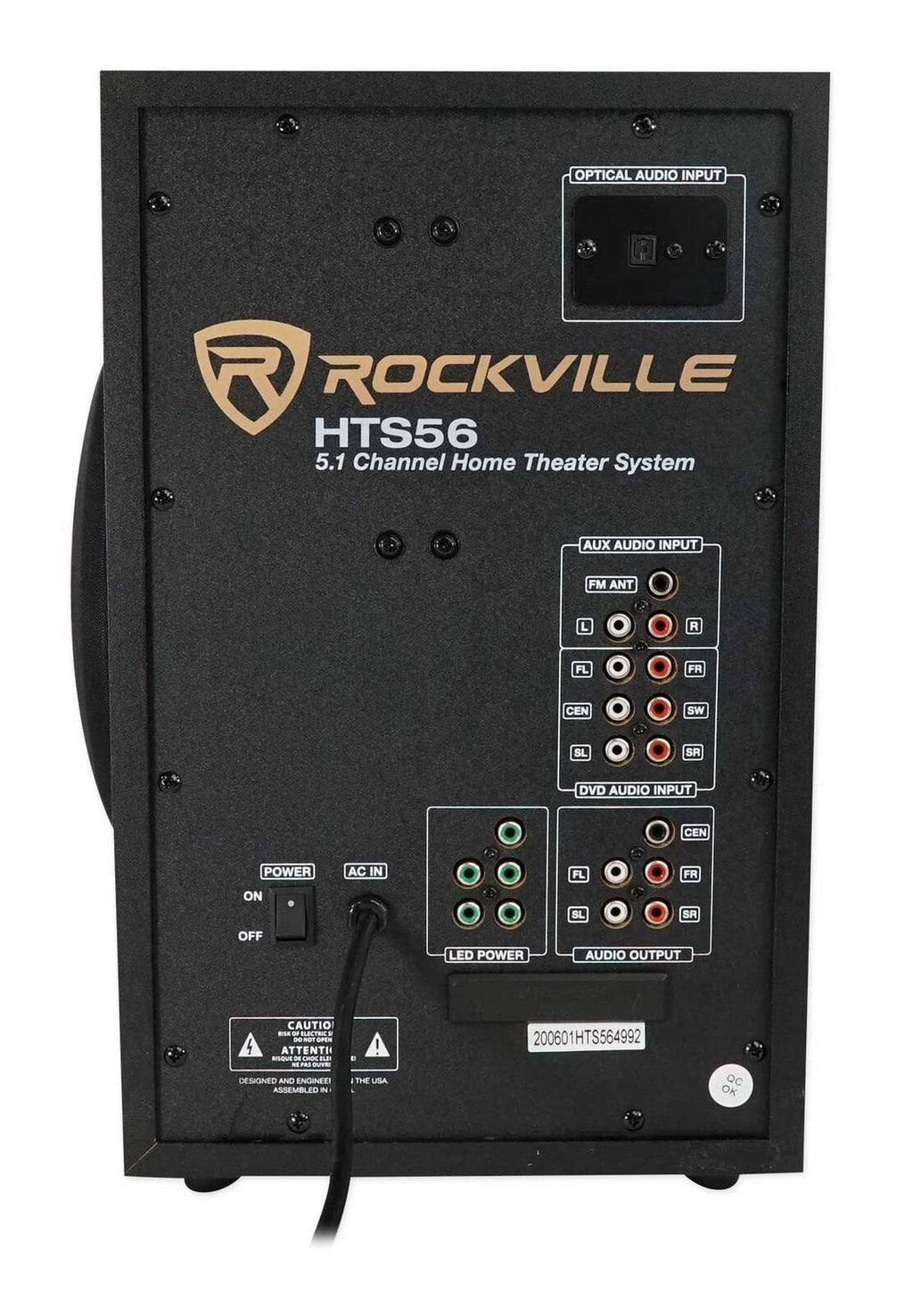 Rockville HTS56 1000W 5.1 Channel Home Theater System with Bluetooth and USB - Unleash the Power of Surround Sound!