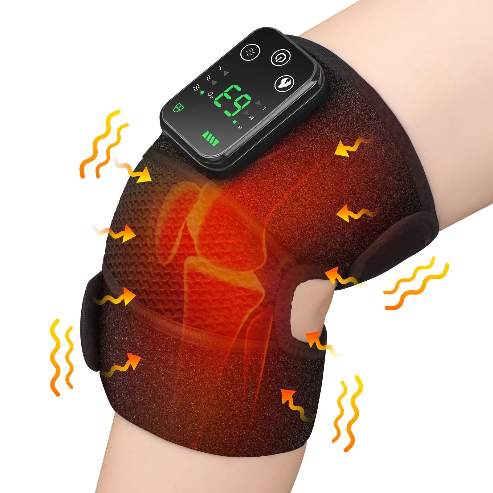 Experience Ultimate Comfort with Our 3-in-1 Heated Knee, Shoulder, and Elbow Support Brace Featuring Vibrating Massage - The Perfect Cordless Relaxation Device for Everyone!