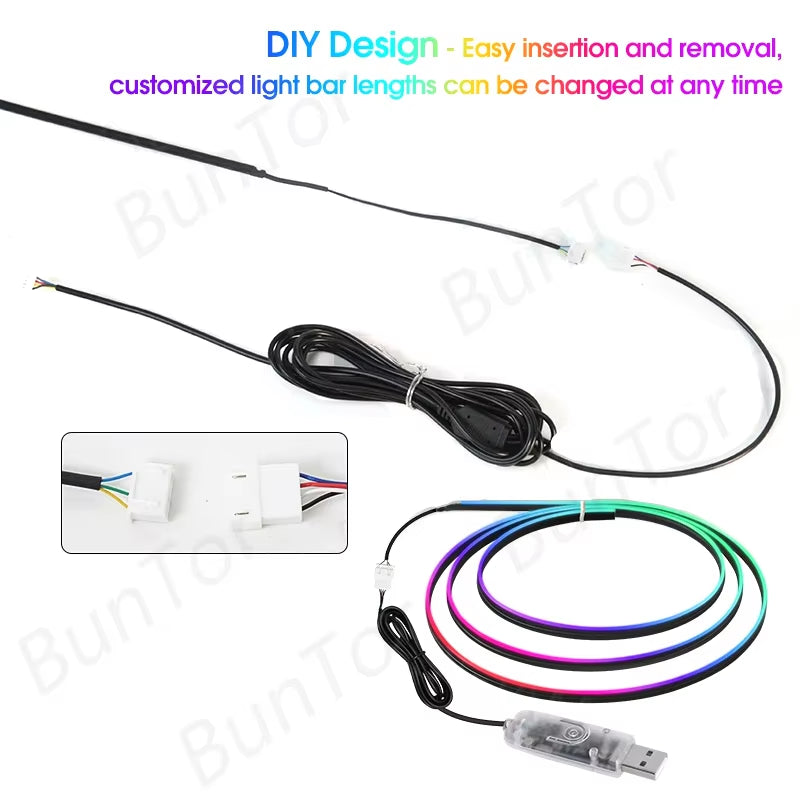 Transform Your Drive: 10-in-1 RGB LED Car Ambient Light Strip with USB and App Control for a Dreamy Atmosphere