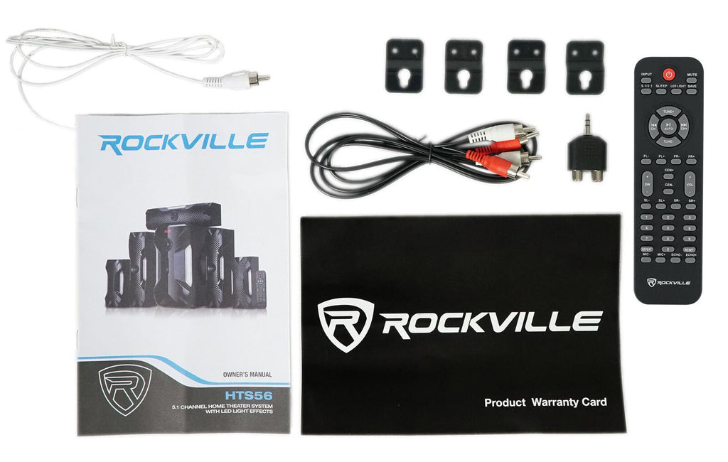 Rockville HTS56 1000W 5.1 Channel Home Theater System with Bluetooth and USB - Unleash the Power of Surround Sound!
