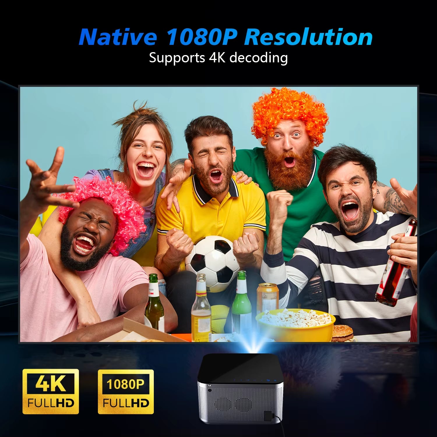 Elevate Your Home Cinema Experience with the Android 11 4K Smart Projector - Stunning 580 ANSI Lumens Brightness and Voice Control