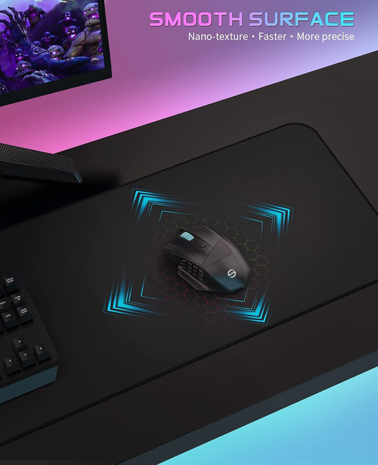 Experience Ultimate Precision with Our XL Black Stealth Gaming Mouse Pad - Waterproof, Non-Slip, and Designed for Comfort!