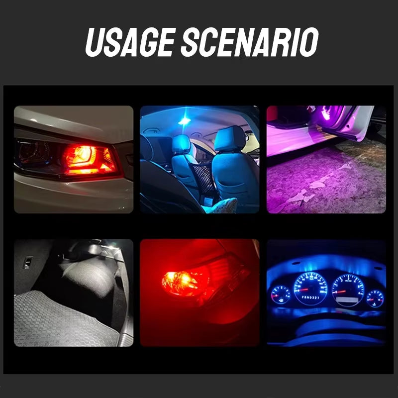 Upgrade Your Vehicle's Lighting with Our Versatile Car LED T10 W5W Canbus Bulbs - Bright 6000K Reading Dome, Marker, and License Plate Lights in White, Blue, or Red