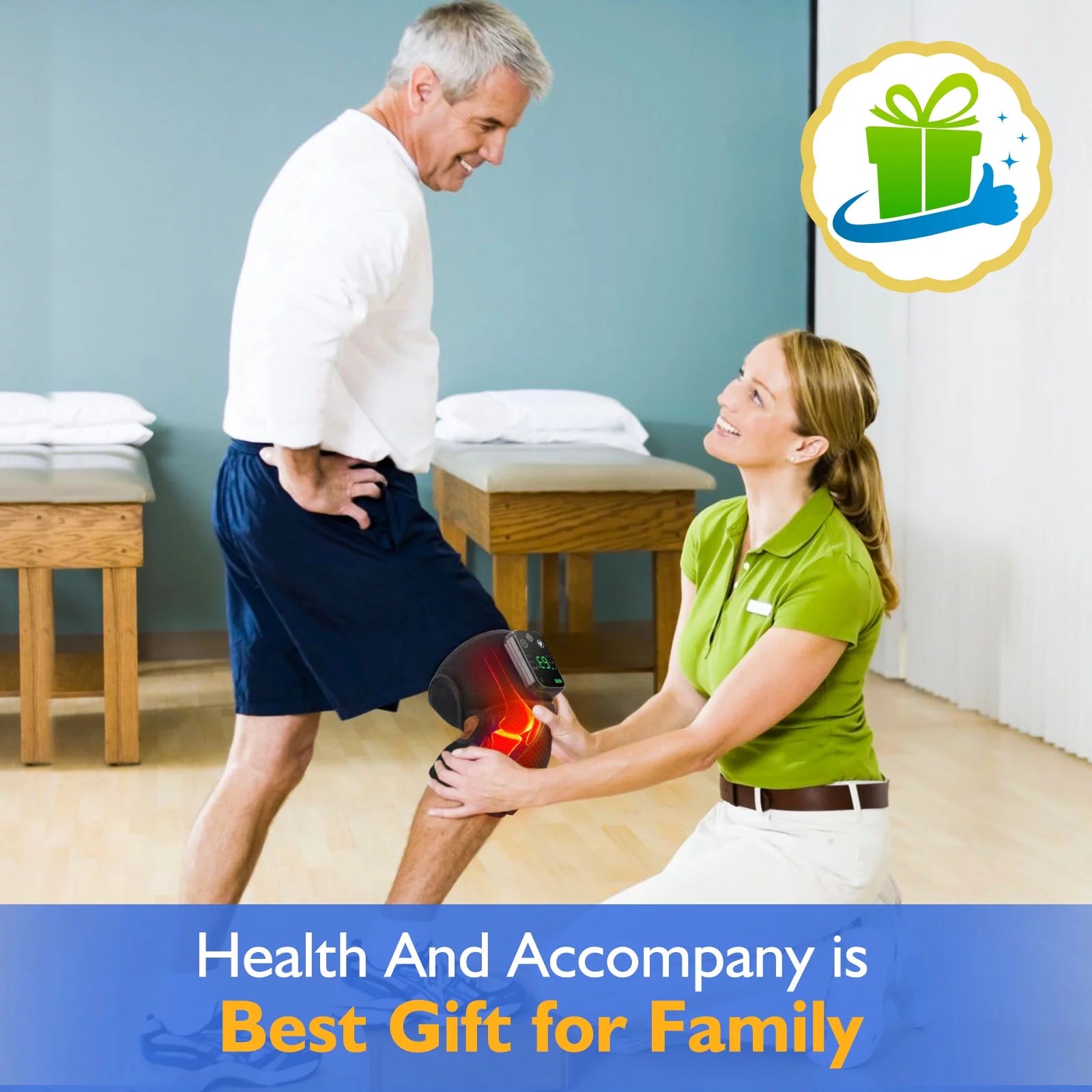 Experience Ultimate Comfort with Our 3-in-1 Heated Knee, Shoulder, and Elbow Support Brace Featuring Vibrating Massage - The Perfect Cordless Relaxation Device for Everyone!
