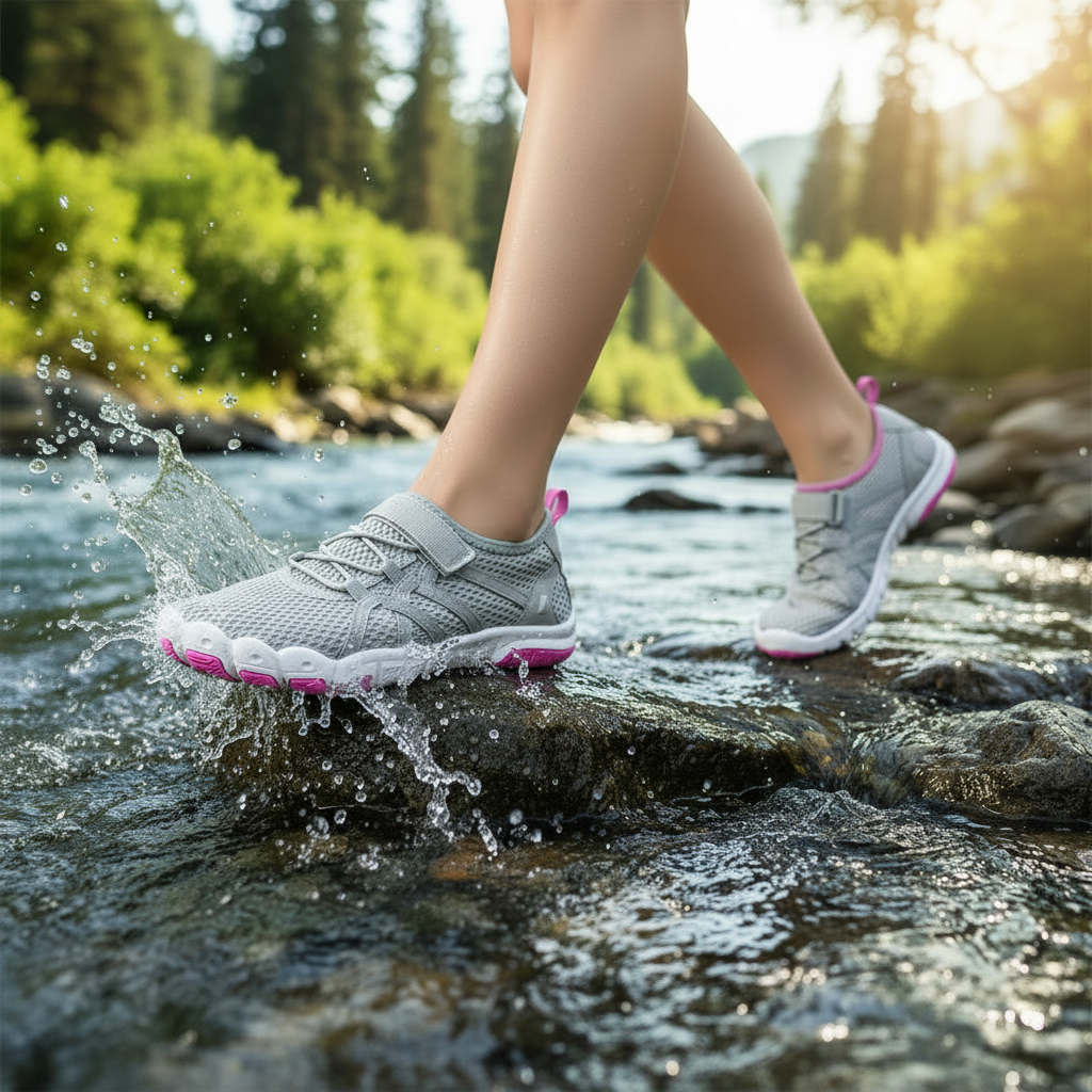 Women's Quick Drying Aqua Water Shoes - Light Grey